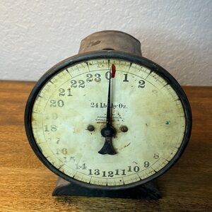 24 Lb Hanson Bros Vintage Scale Antique Metal Chicago USA Farmhouse Rustic